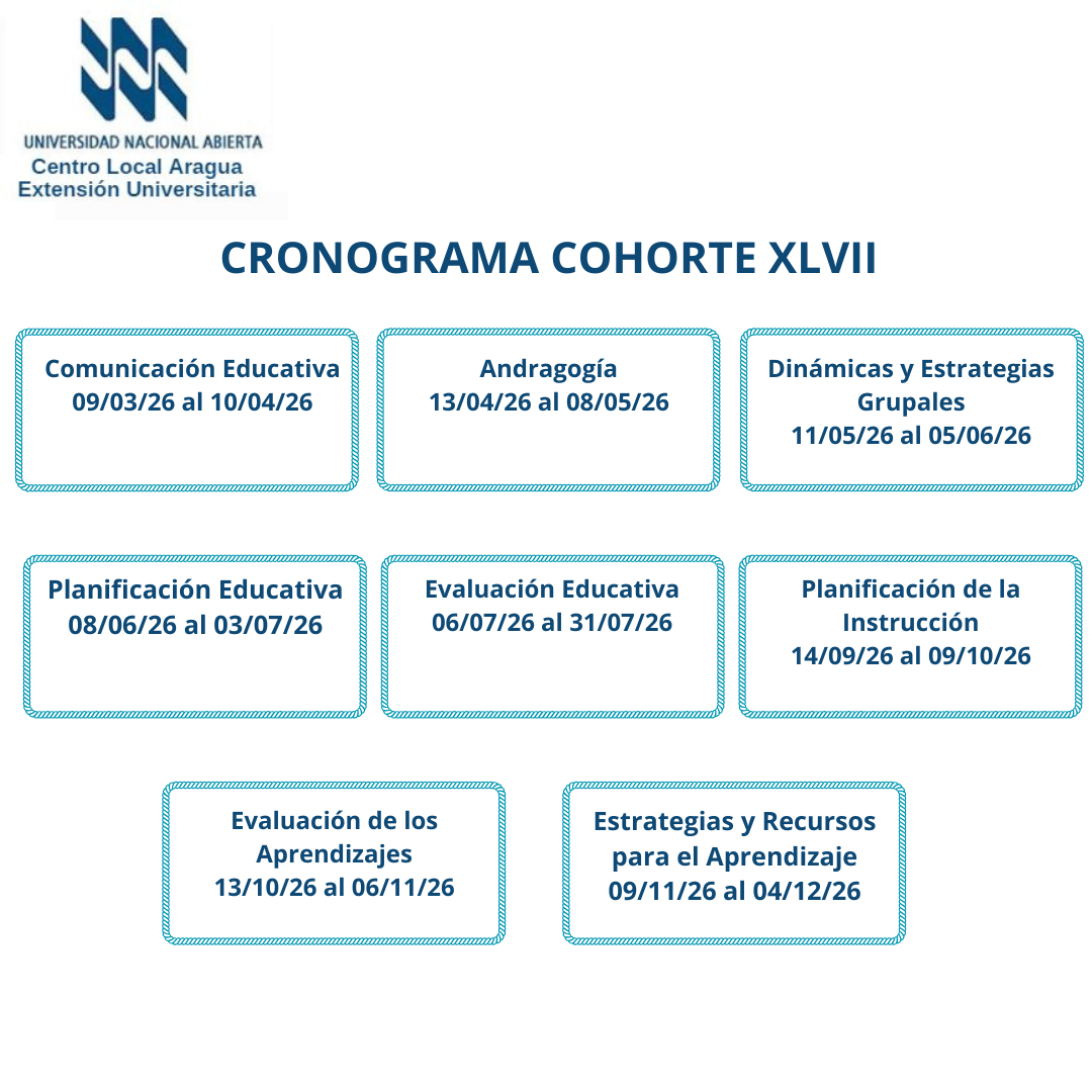 Cronograma Cohorte XLVII